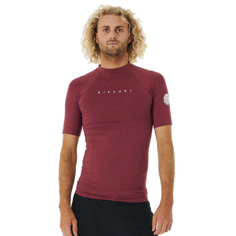 Top Manches Courtes Rip Curl Dawn Patrol Perf S/S UV Maroon Marle 3 Top Manches Courtes Rip Curl Dawn Patrol Perf S/S UV Maroon Marle