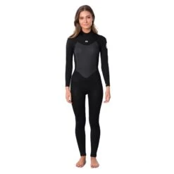 Combinaison Intégrale Manches Longues Rip Curl Womens Omega 4/3 Back Zip - Black