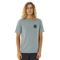 Top Manches Courtes Rip Curl Icon Of Surf Mineral Blue