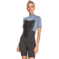 Shorty Roxy Prologue 2/2 Back Zip SS 2022 - Cloud Black / Powderdgre