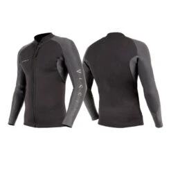 Top Manches Longues Vissla Néoprène High Seas 2mm Front Zip LS 2023 - Charcoal