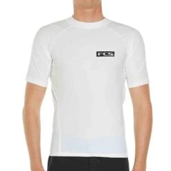 Top Manches Courtes Fcs Top Lycra Rash Vest S/S - White