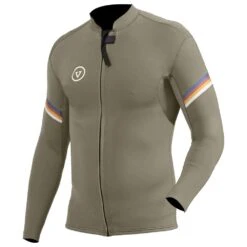 Top Manches Longues Vissla Raditude 2mm Front Zip LS 2023 Dark Khaki