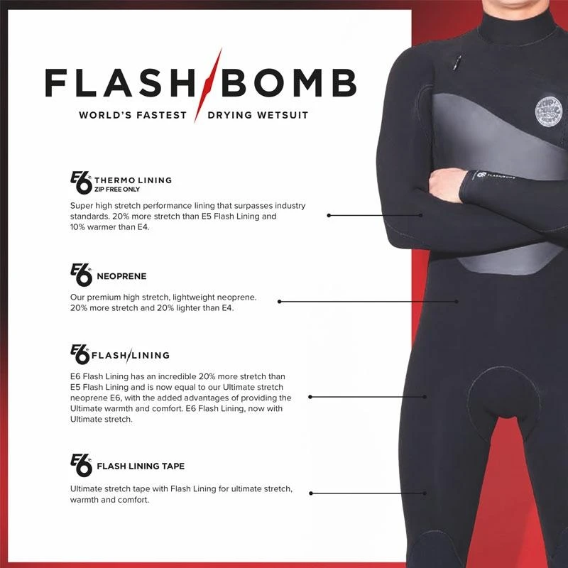 Combinaison Intégrale Manches Longues Rip Curl FlashBomb Chest Zip 3/2 7 Combinaison Intégrale Manches Longues Rip Curl FlashBomb Chest Zip 3/2 – Image 5